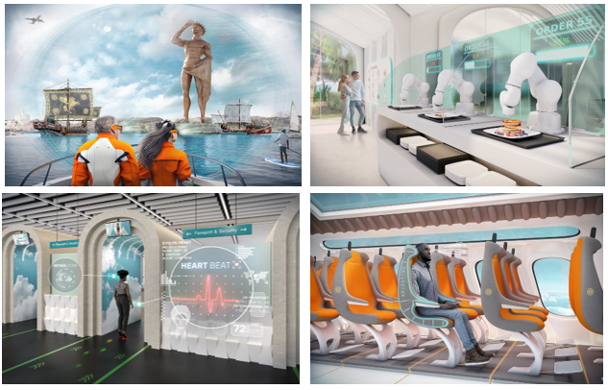 EasyJet has released a report that predicts travel with biosimulated sensory seats, electronic visual entertainment and digital concierge within 50 years.